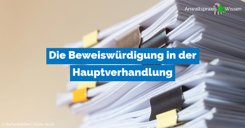 Die Beweiswürdigung in der Hauptverhandlung